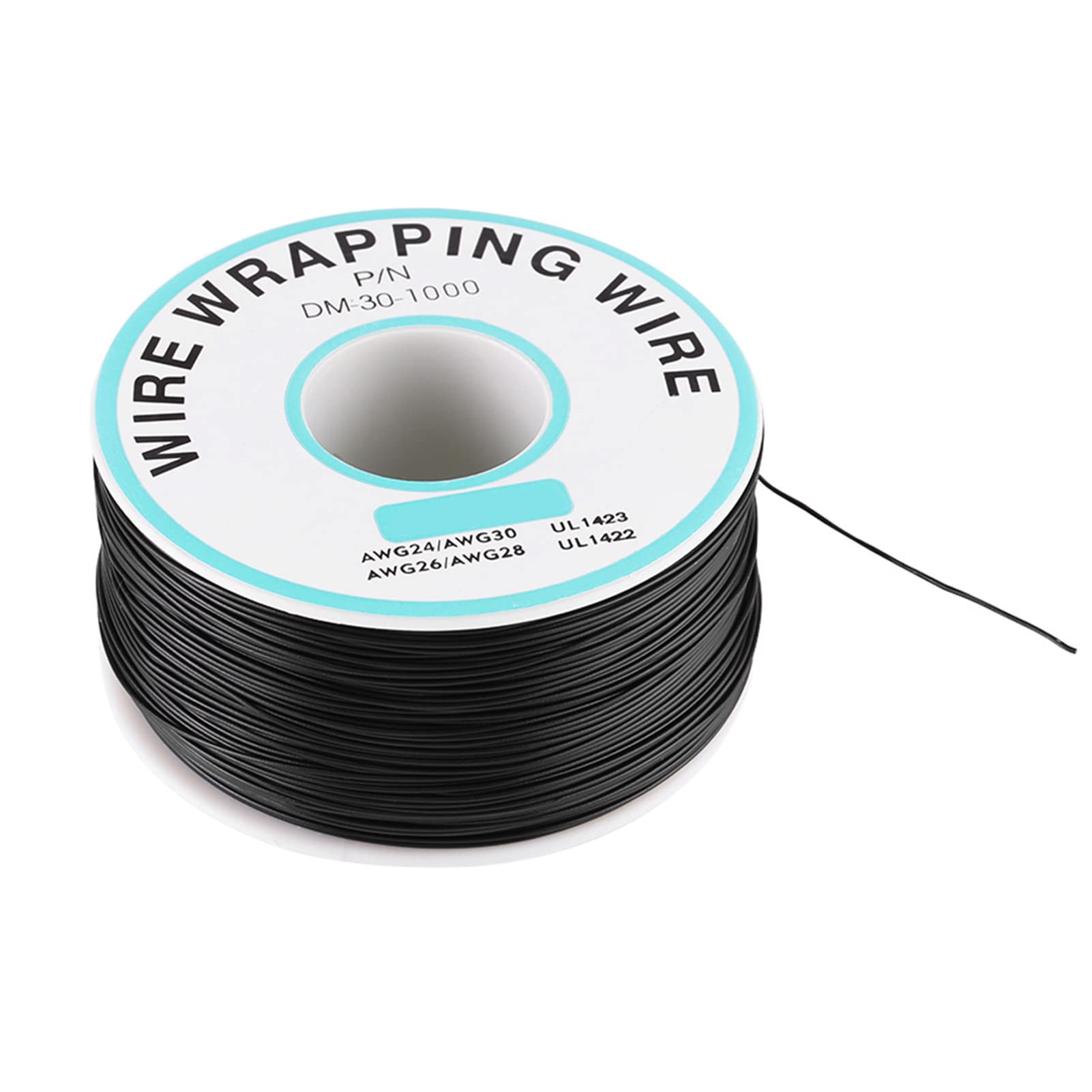 Wrapping Wire, 30AWG Electric Cable Copper Cable Wire, Single Core Wire Copper Wire 0.25mm 250meter 300V, PCB Test Wire Black