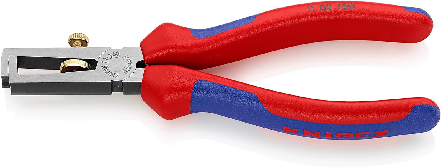 KNIPEX Insulation Stripper with Opening Spring, Universal with Multi-Component Handles 160 mm, 11 02 160