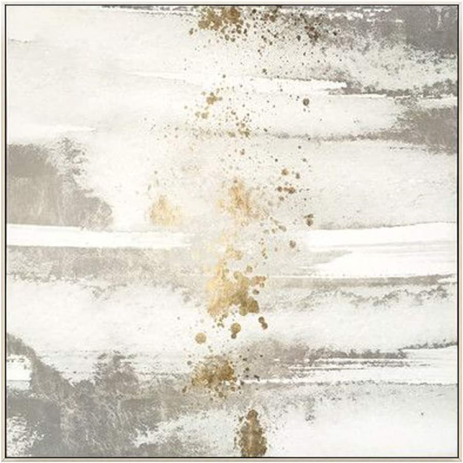 YHXIAOBAOZI Hand Painted Oil Painting On Canvas Abstract Landscape Paintings Chinese Gold Yellow Mountains Modern Artwork Abstract Large Wall Art Decor For Living Room 44×44Inch (110×110Cm)