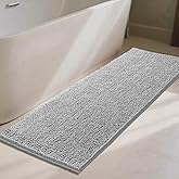 Flotstiga Bathroom Rugs 70x24,Super Absorbent Soft,Thick,Machine Washable Chenille Bath Mat,Non Slip Toilet Floor Rug,Bath Mats for Bathroom Floor, Home Decor Accessories,Grey
