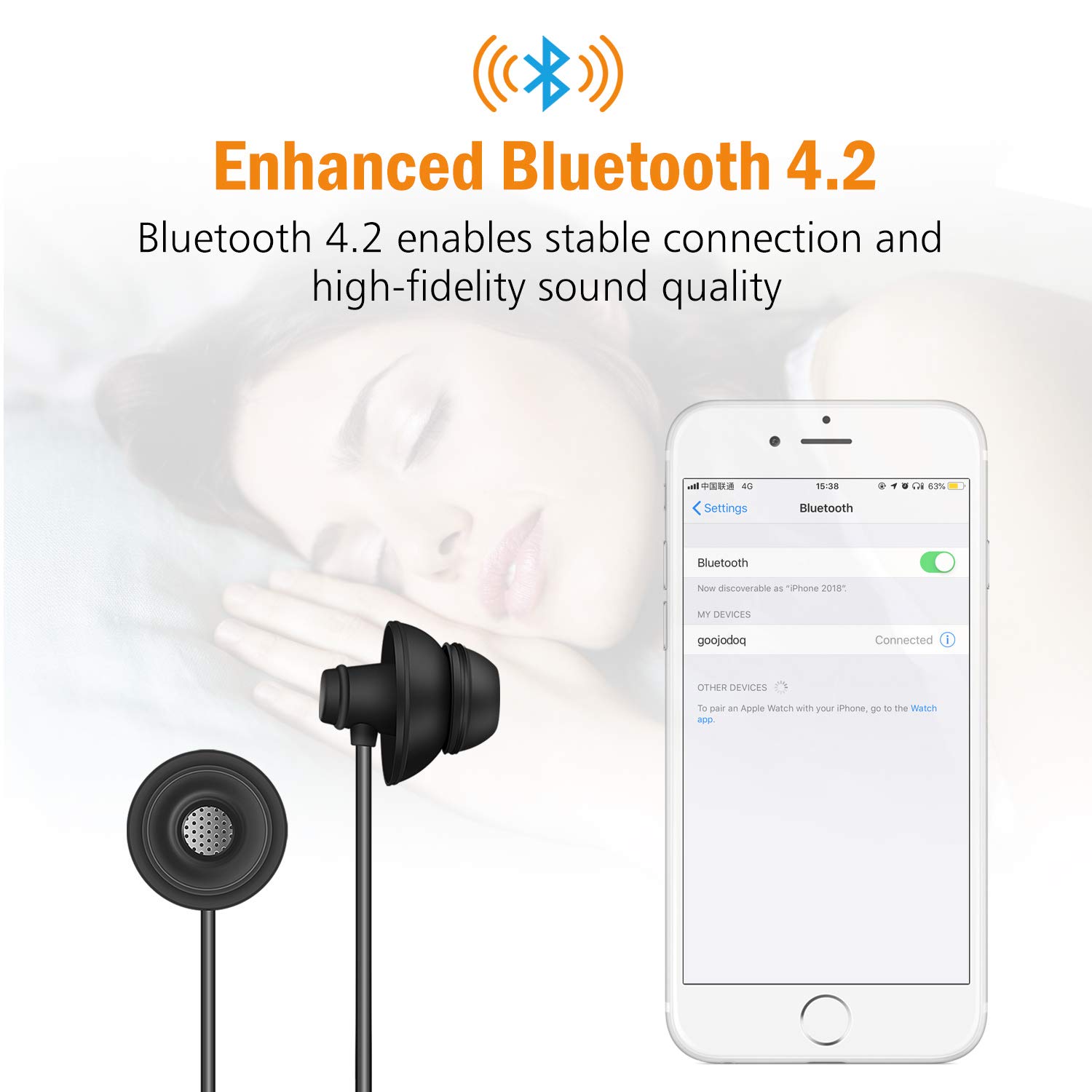 GOOJODOQ Cuffie per Dormire Auricolari In-Ear per Dormire con Microfono  Integrato,Cancellazione del Rumore Jack 3.5 mm,Nero Cuffie wireless  urban-earth.co.uk