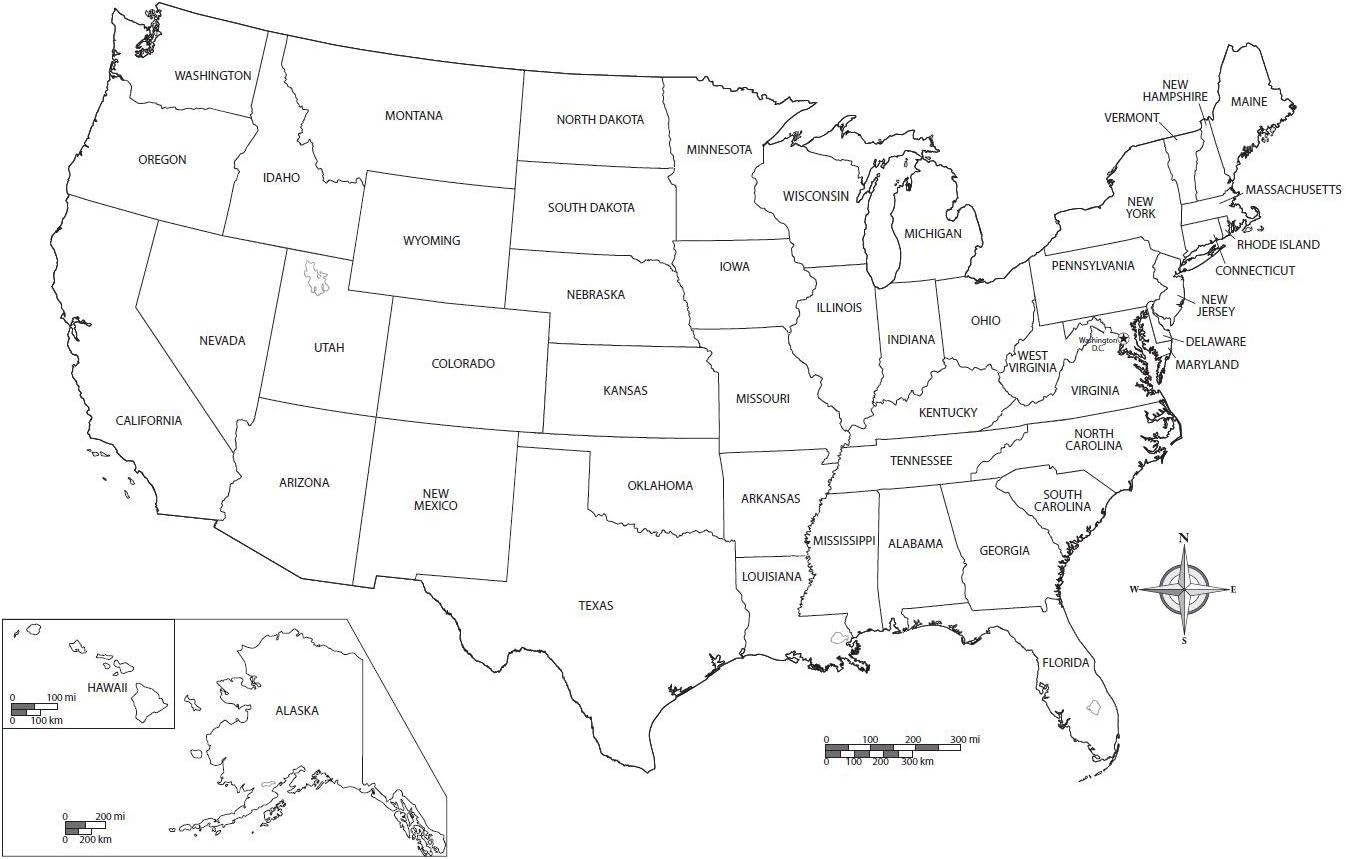 Map Of Usa Black And White Printable Topographic Map Of Usa With States