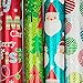 JAM PAPER Assorted Gift Wrap - Christmas Wrapping Paper - 100 Sq Ft Total - Holographic Merry Christmas Set - 4 Rolls/Pack