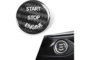 gunroil 1 PC Car Start Button Decorative Sticker, Engine Start Button Cover Accessories, Car Ignition Button Cover Replacement, Suitable for Most Cars (Carbon Black)