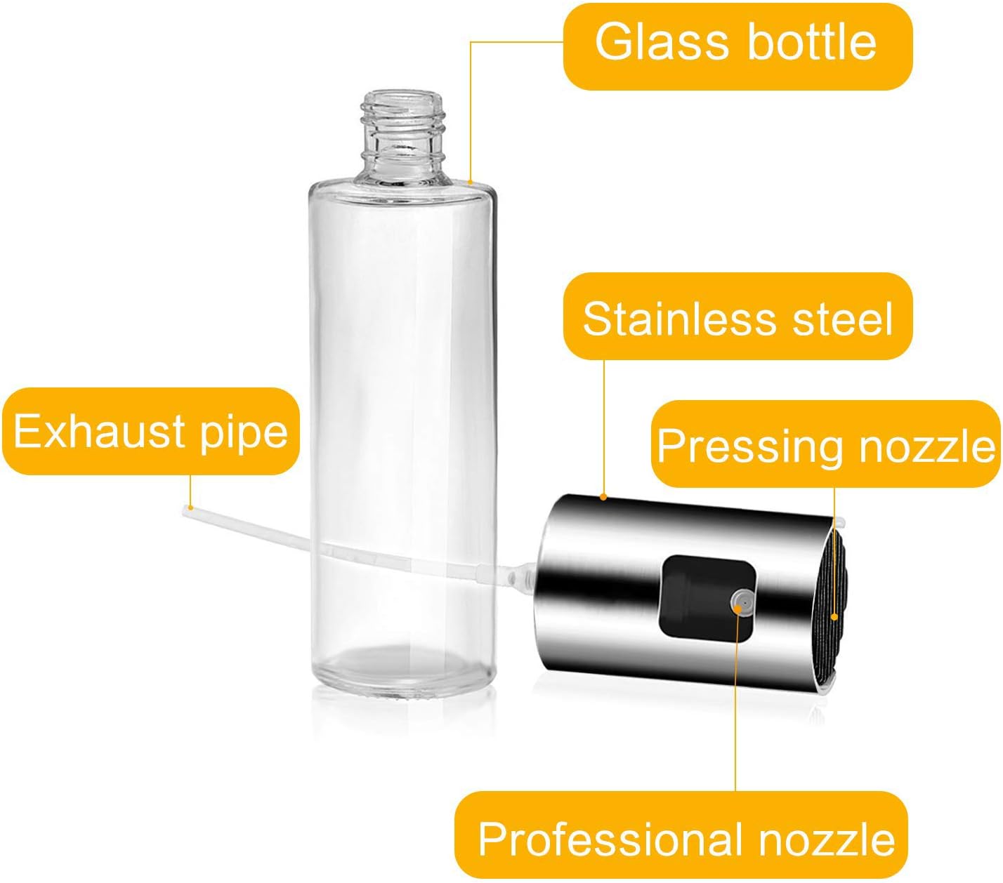 Oil Sprayer Dispenser, Olive Oil Sprayer, Spray Bottle for Oil Versatile Glass Spray Olive Oil Bottle for Cooking, Vinegar Bottle Glass, for Cooking, Baking, Roasting, Grilling: Kitchen & Dining