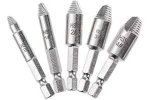 EDINSTRY 5 Pcs Extractor Drill Bits 4 in 1 Screw Guide Set Damaged Screw Extractor Kit Bolt Remover, Sizes #0 - #4