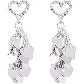 Gold Plated Dangle Earrings Sequin Metal Tassel Earrings Dainty Long Dangle Drop Earrings Gold Statement Earrings For Women Fashion Jewelry Party Prom Accessories