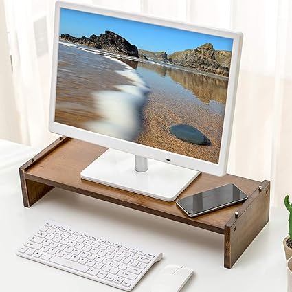 Cora Studio Support Ecran Bureau Support De Moniteur Support Pour Ordinateur Portable Support Ecran Ordinateur Avec Espace De Rangement Pour Clavier B Amazon Fr Sports Et Loisirs