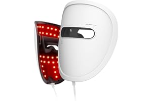 DCBBD LED Face Mask Light Therapy, Red Light Therapy for Face, 4 Modes with Red, Blue, Near-infrared and Dual Red & Blue Lights for Anti-Aging, Reduce Acne and Blemish Repair, 256 LEDs, Rechargeable Remote