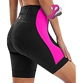Ewedoos Padded Bike Shorts Women 4D Padding Cycling Shorts with Pocket Road Mountain Ride Womens Biking Bicycle Biker Shorts