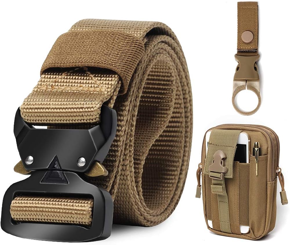 Men Tactical Belt Heavy Duty Belt Mens Work Belts Buckle Nylon Canvas