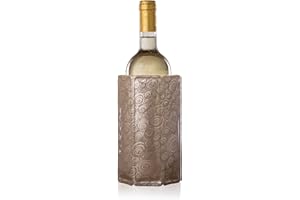 Vacu Vin Active Wine Cooler - Flexible Insulated Chiller For Standard Size Bottles - Keeps Drinks Refreshingly Cold - Durable & Easy To Use - Premium Design Perfect for Any Occasions, Platinum