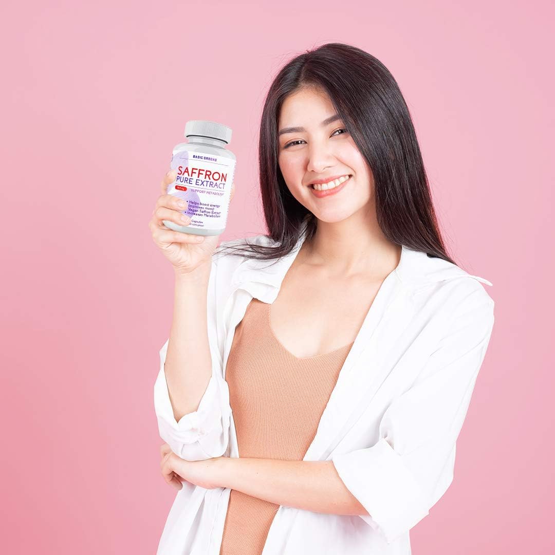 Appetite Suppressant Saffron Supplement and Weight Loss for Women - Saffron Extract Supplement 88.5mg - Appetite Control - Vegan Saffron Extract (60 Capsules) by BASIC GREENS: Health & Personal Care