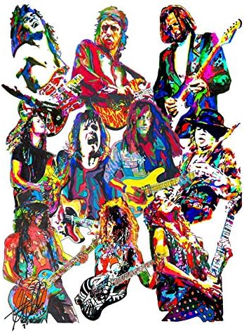Amazon Simply Art 80年代のギター奏者 エディー ヴァン ヘイレン マーク ノップフラー カーク ハンメット ギャリー ムーア ランディ ローズ スラッシュ Srv ポスター アートフレーム ポスター オンライン通販