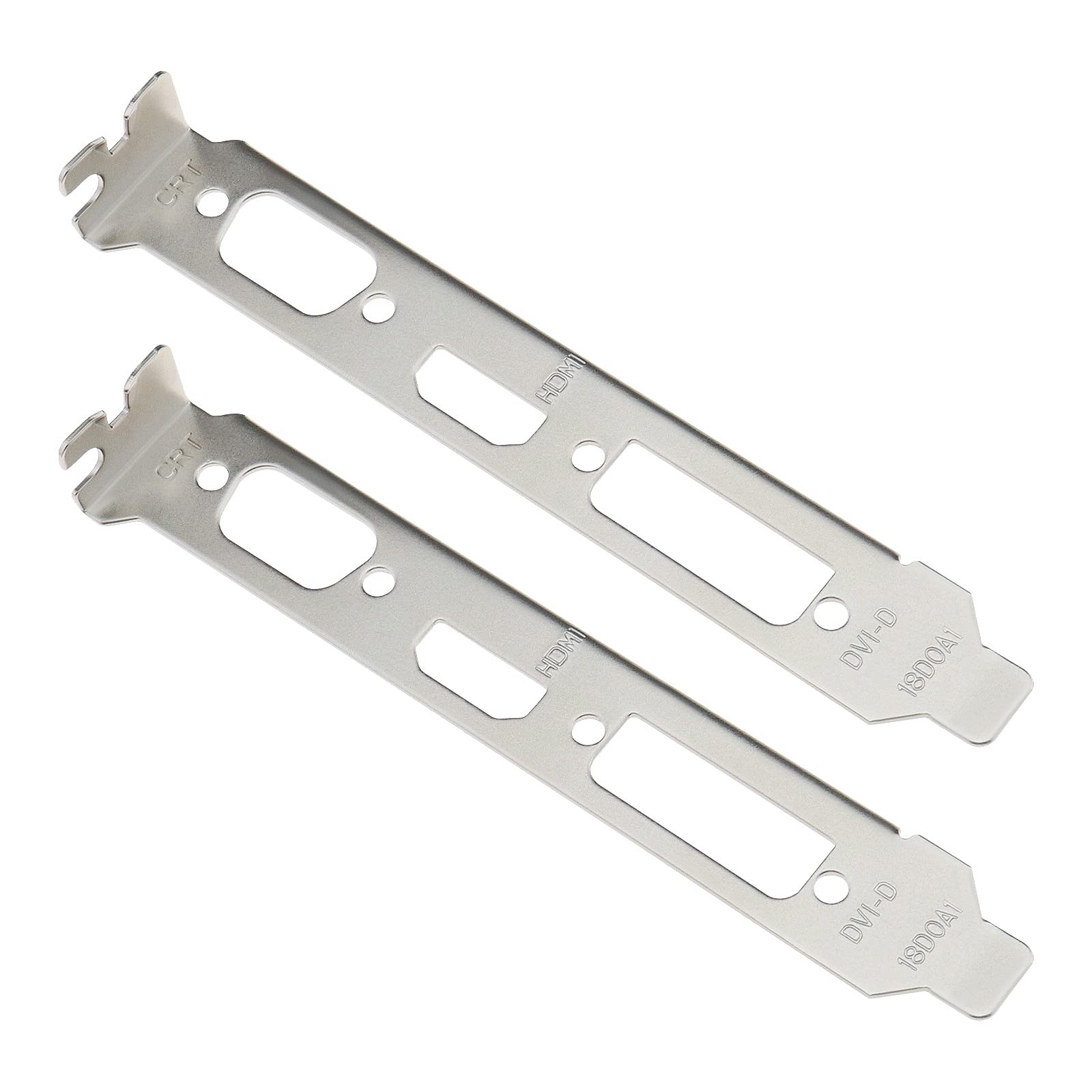 SG Store 2 Pieces Full Height Profile Brackets for HDMI DVI VGA Video Graphics Card Computer Case Replacement Components 12x1.8cm