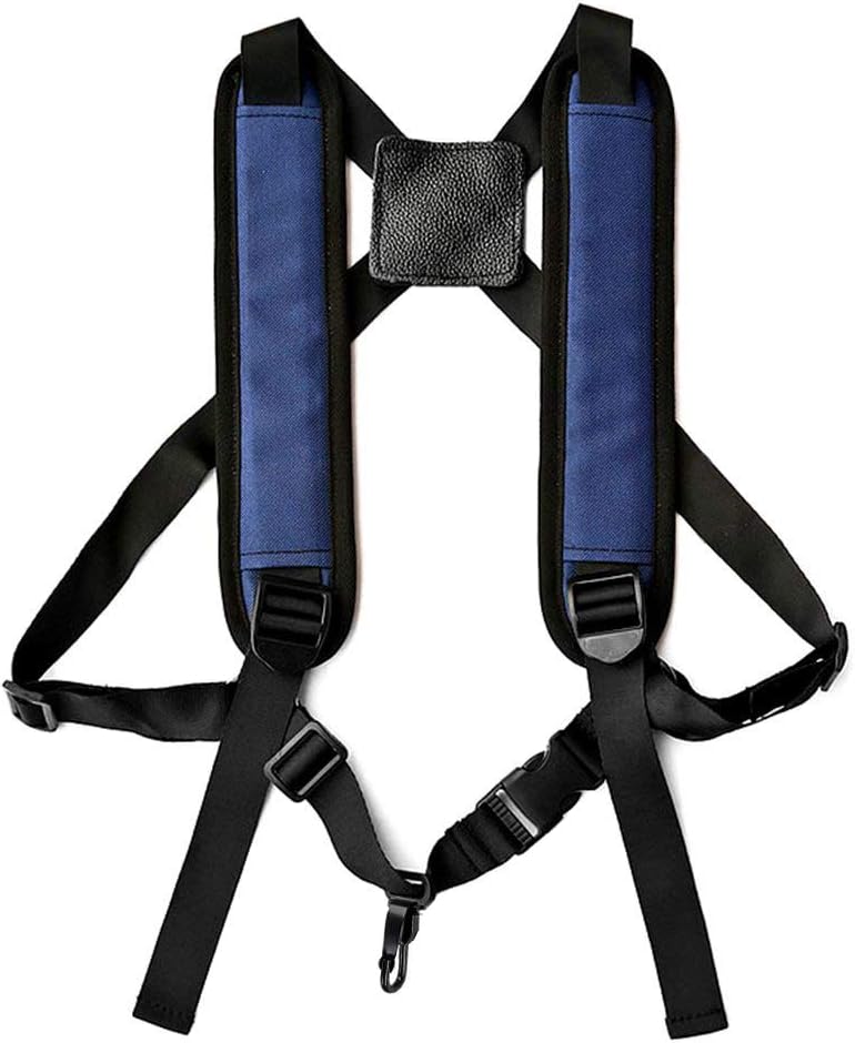 Adjustable Tenor Alto Saxophone Strap with Metal Hook Sax Shoulder Strap, Blue-1