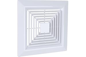 AOQIVIS 12x12 in Bathroom Exhaust Fan Cover With Springs - Replacement Parts for Square Ceiling or Wall-Mount Fan, Grille, Air Diverter, Diffuser (W30cm x L30cm) White