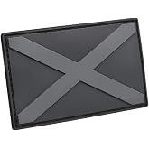 Alabama State Flag PVC Patch [Blackout Subdued] Rubber Patches for Clothes Morale Tactical Patch Hook and Loop for Hats and Backpacks