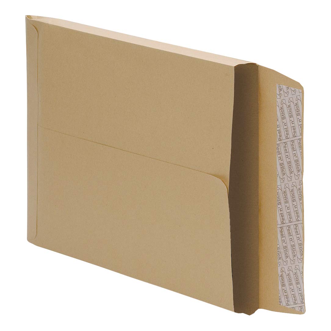 5 Star Office Envelopes Peel and Seal Gusset 25mm 115gsm Manilla 350x248mm [Pack 125]