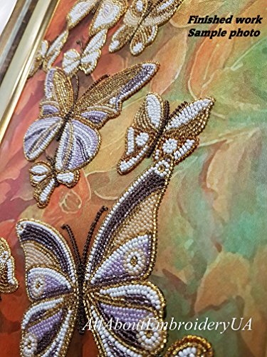 image for AllAboutEmbroideryUA Bead Embroidery Kits Butterflies Needlepoint Hand