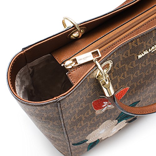 KARL LAGERFELD Paris Miranda Floral Embroidered Floral Signature