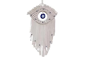 Boho Macrame Dream Catcher - Handmade Dream Catcher | Evil Eye Wall Hangable, Handmade Woven Ornament Room Decor for Bedroom 