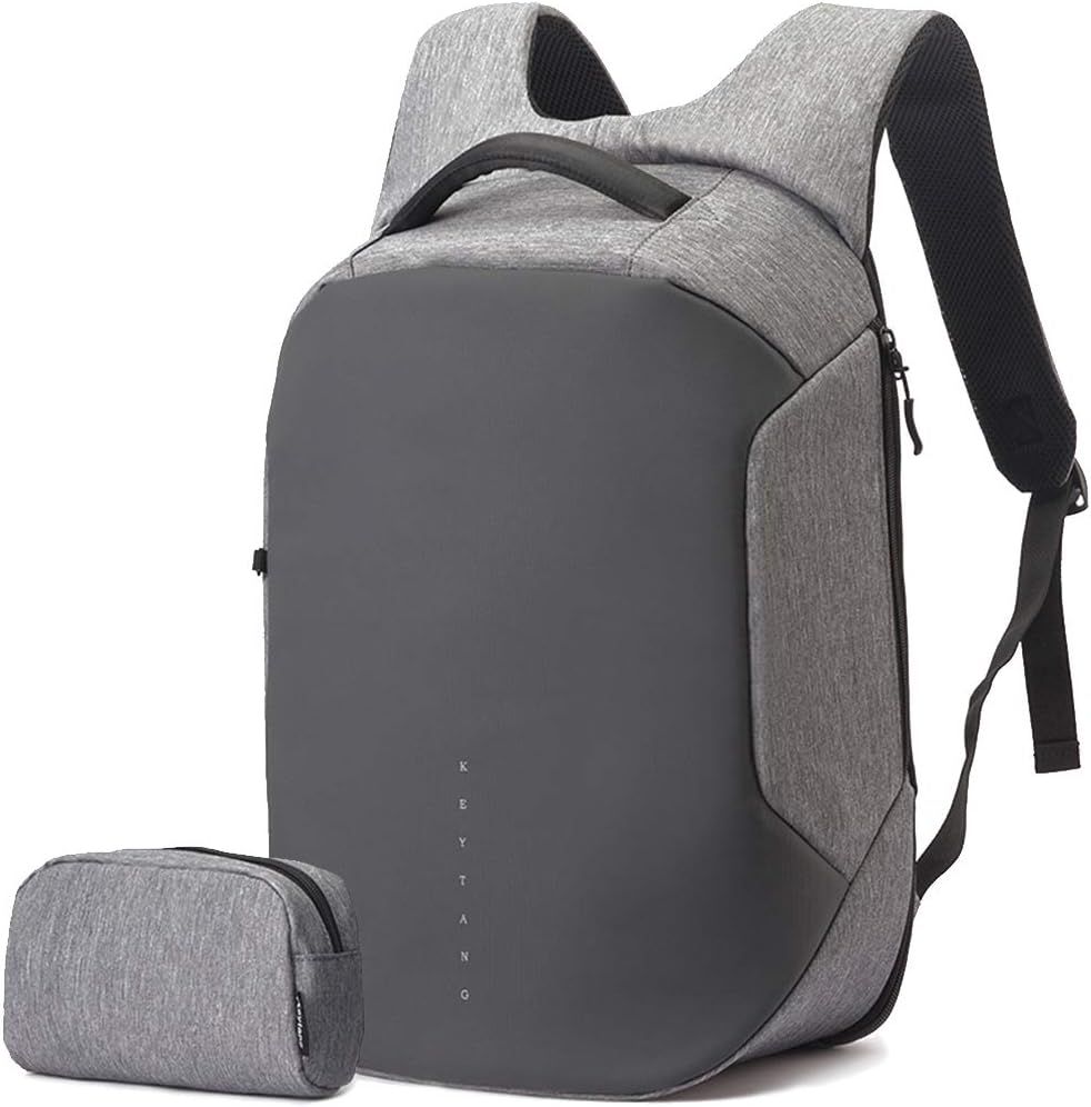Travel Laptop Business Backpack, Antitheft Water Resistant College School Computer Bagpack, Gifts for Men & Women Fits 15.6 Inch Notebook with USB Charging Port Bonus a Small pencil Case, Gray