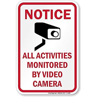 notice all activities monitored by video camera camera symbol sign 12 x 18 amazon com industrial scientific notice all activities monitored by video camera camera symbol sign 12 x 18