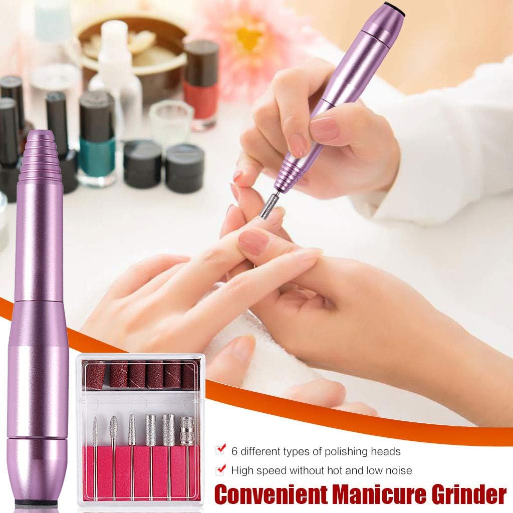 MOMFEI Portable Electric Nail Drill, Compact Efile Electrical Professional Nail File Kit for Acrylic, Gel Nails, Manicure Pedicure Polishing Shape Tools Design for Home Salon Use (Pink Color)