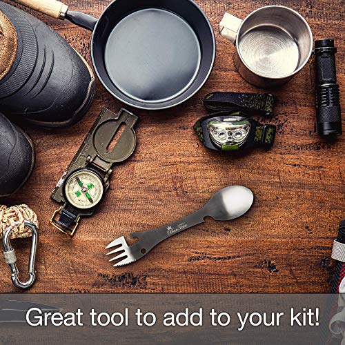 BarTata Spork 5 In 1 Stainless Steel Spoon, Fork, Knife, Can Opener
