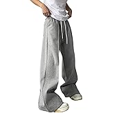 GORGLITTER Men's Wide Leg Sweatpants Baggy Oversized Flared Bell Bottom Loose Streetwear Track Pants Trousers