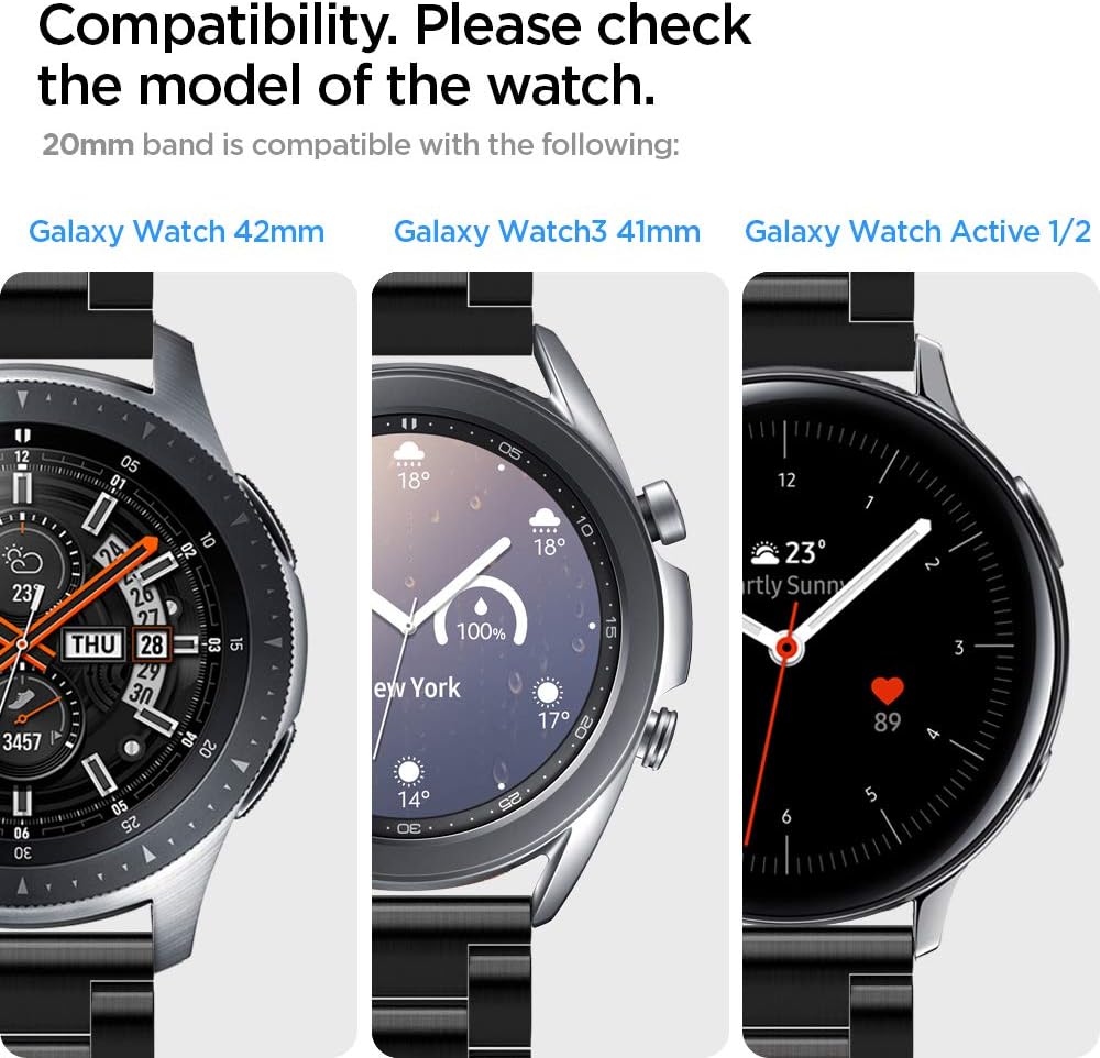 Spigen Modern Fit Titanium Stainless Steel Metal Band Strap Compatible with Samsung Galaxy Watch 7/6/5/4/FE (44/40mm) - Image 3