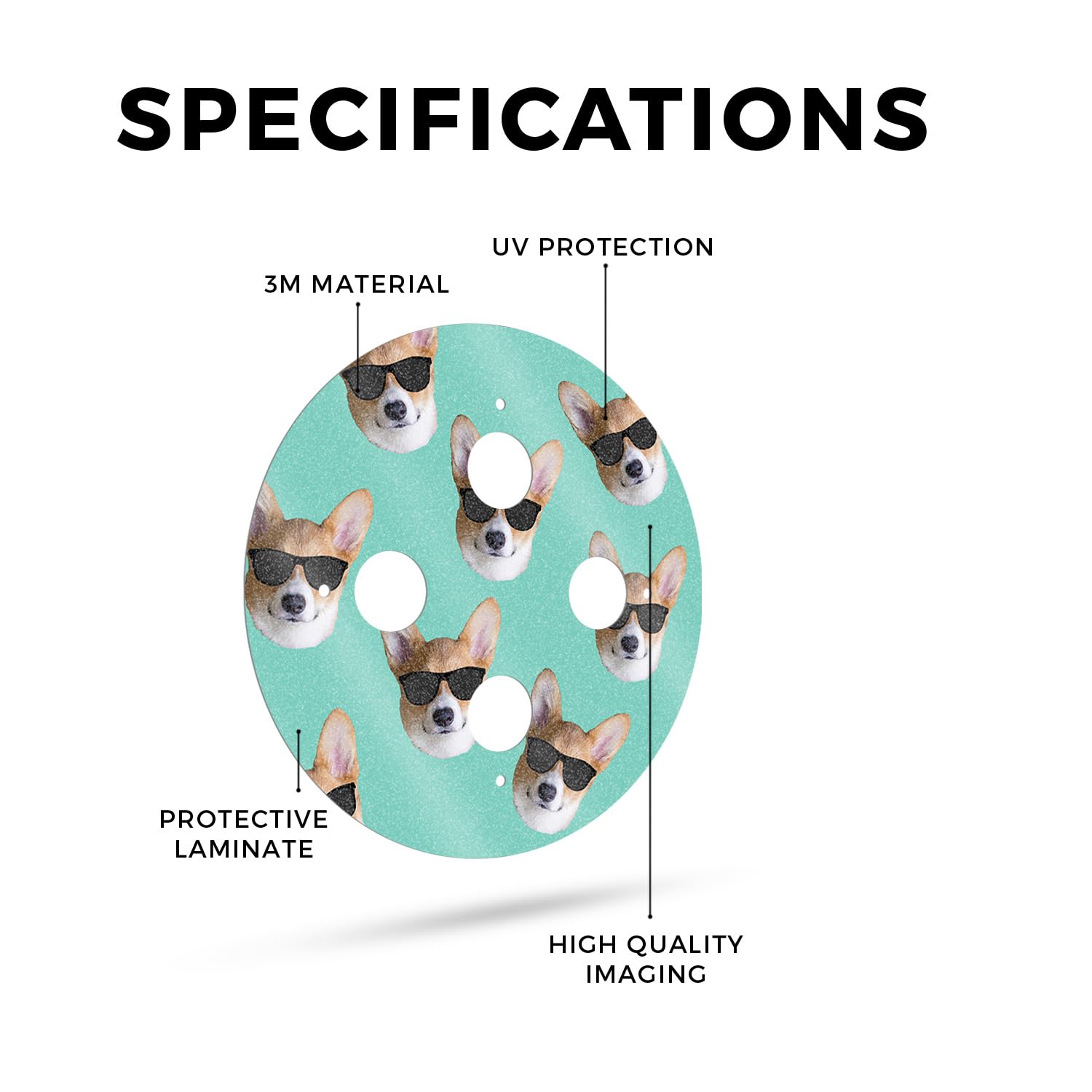 MightySkins Glossy Glitter Skin for Amazon Echo Dot (3rd Gen) - Cool Corgi | Protective, Durable High-Gloss Glitter Finish | Easy to Apply, Remove, and Change Styles | Made in The USA