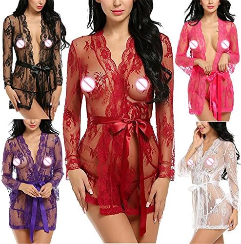 Hoared Lingerie Glam Full Of Lace Boudoir Lenceria Women'S Pajamashot Sexy Babydoll Red Xxl