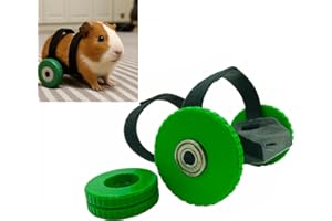 MOOYIYAN Small Pet Mobility Aid Wheelchair,Wheelchair for Back Legs Mobility Aid,Designed for Guinea Pigs & Similar Small Pets (2-4 lbs, up to 10" Long),Includes 2 Sets of Wheels (2.3 in / 1.77 in)