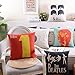 Createforlife Cotton Linen Decorative Throw Pillow Case Cushion Cover the Beatles Music Black Square 18