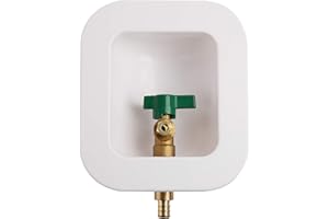 Solimeta Ice Maker Outlet Box Without Water Hammer Arrestor，PEX Connection, 1/4-Turn Ball Valve