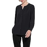 Lysse Mia Stretch Woven Top for Women - Polyester-elastane Blend Fabric - Crepe-like Feel - Dolman Sleeves Black MD One Size