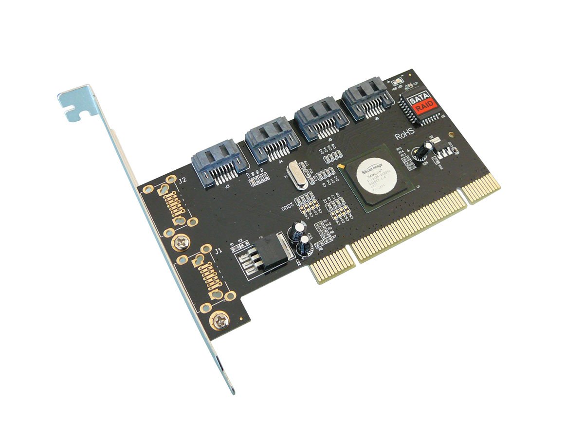 KALEA-INFORMATIQUE PCI SATA 4 port controller card. PCI 32 Bits with SILICON IMAGE SIL 3124 Chipset, RAID 0 1 5
