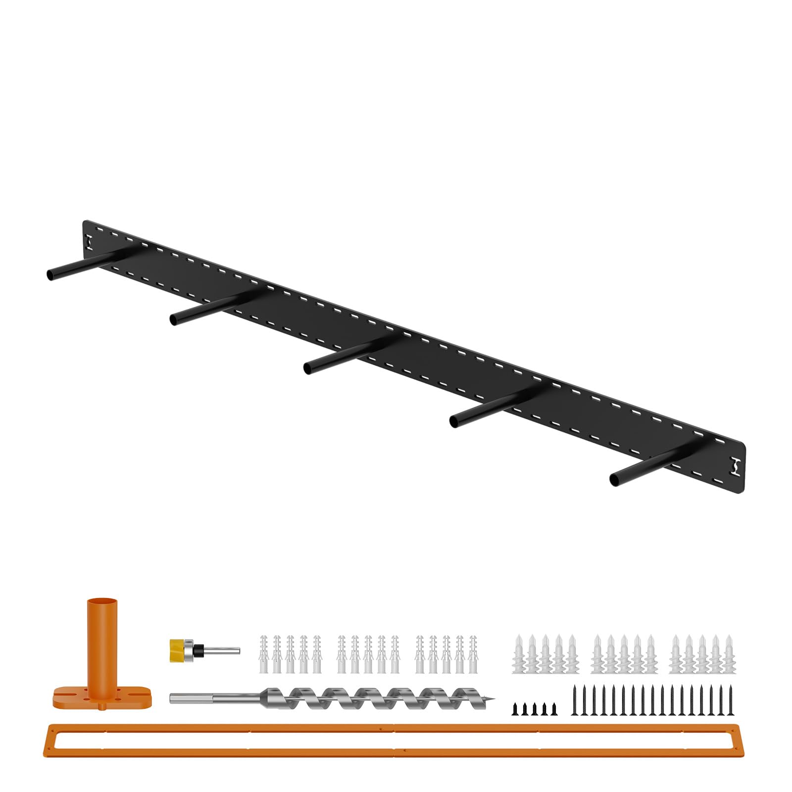 Photo 1 of 1 Pack Large Shelf Brackets Long Floating Shelf Bracket Invisible Floating Shelf Hardware Heavy Duty Floating Mantel Brackets(56"X6"X3")