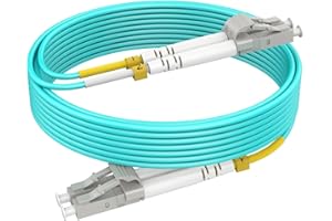 RAMBOCABLES 3m(10ft) OM4 LC to LC Fiber Patch Cables, Options 7inch~500ft, Multimode Fiber Optic Duplex MMF 50/125μm 40G/100G LSZH (2pack), 𝙍𝙖𝙢𝙗𝙤𝘾𝙖𝙗𝙡𝙚𝙨