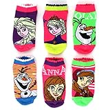 Frozen Elsa Anna Girls 6 pk Ankle Socks