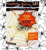 8.5 oz Super Stretch Spider Web (Stretch to 800 Square Feet) with 72 Pack 1.5