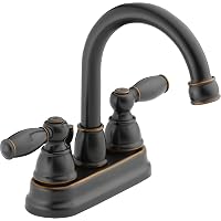 Moen WS84667BRB Caldwell Two-Handle High Arc Bathroom Faucet | Mediterranean Bronze | 4-Inch Centerset | ADA Compliant | Classic Design