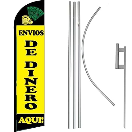 Amazon Com Mws Envios De Dinero Aqui Yellow Windless Banner Flag