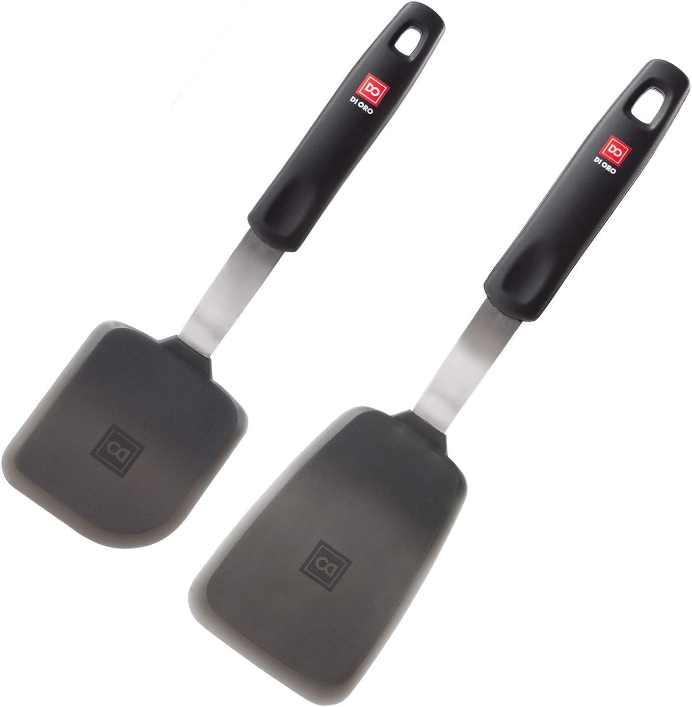 DI ORO Designer Series 2-Piece Silicone Turner Spatula Set - 600F Heat-Resistant Kitchen Rubber Spatulas - BPA Free and LFGB Certified – Perfect for Eggs and Flipping - Dishwasher Safe: Kitchen & Dining