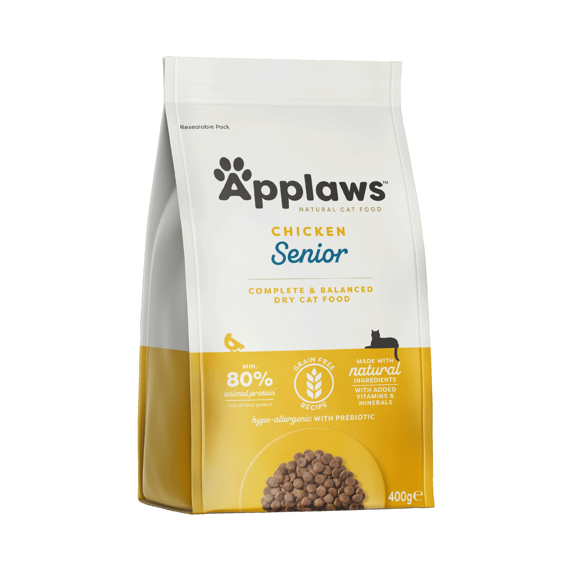 Applaws Complete and Grain Free Adult Senior Dry Cat Food, Chicken, 400g Bag (Pack of 1)