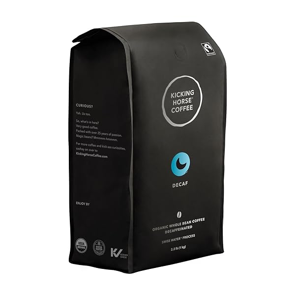 KICKING HORSE COFFEE, SWISS WATER PROCESS, WHOLE BEAN, 2.2 POUND – ORGANIC WHOLE BEAN COFFEE DECAFFEINATED