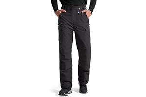 FREE SOLDIER Men's Waterproof Snow Insulated Pants Winter Skiing Snowboarding Pants with Zipper Pockets
