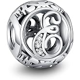 TIZU 925 Sterling Silver Letter Charms for Charms Bracelets Alphabet Initial Beads Charms Jewelry Gift for Women